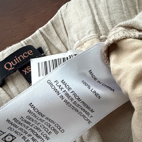 Quince Linen Pants driftwood elastic waist XS - Picture 5 of 7
